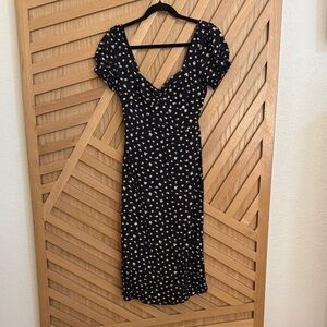 Billabong Black and Cream Floral Midi Dress